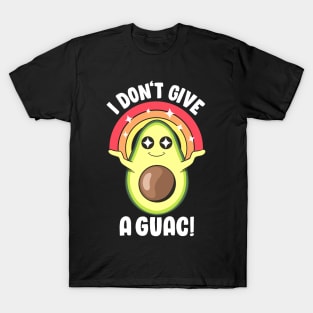 I Don't Give a Guac Cute Love Avocado Guacamole Funny Vegan T-Shirt